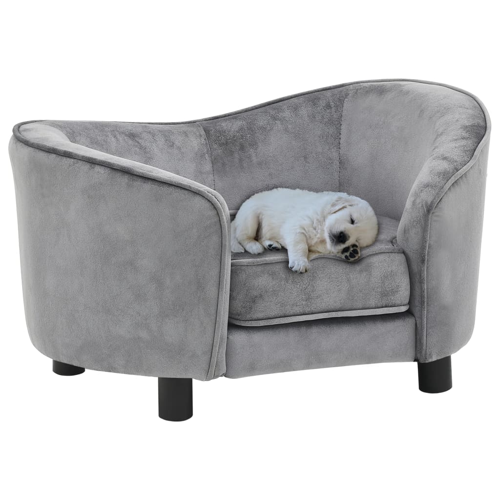 Dog Sofa Gray Plush Grey 170941