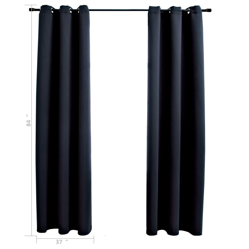 Blackout Curtains With Rings Navy Velvet Blue 134830