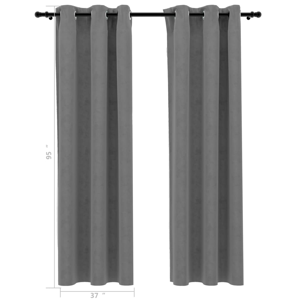 Blackout Curtains With Rings Velvet Anthracite 134810
