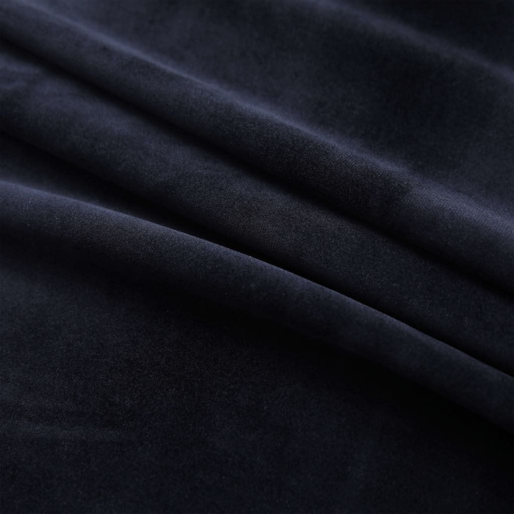 Out Curtains With Rings Velvet Black 134804