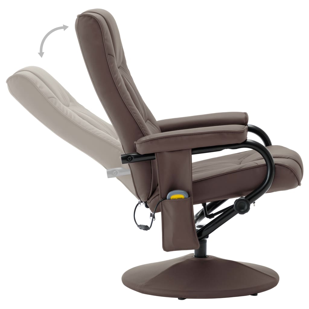 Massage Chair With Foot Stool Faux Suede Leather Bro 322337