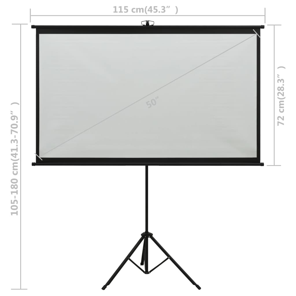 Projection Screen With Tripod White 51408