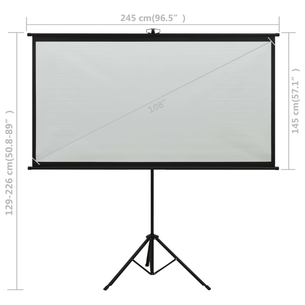 Projection Screen With Tripod White 51413