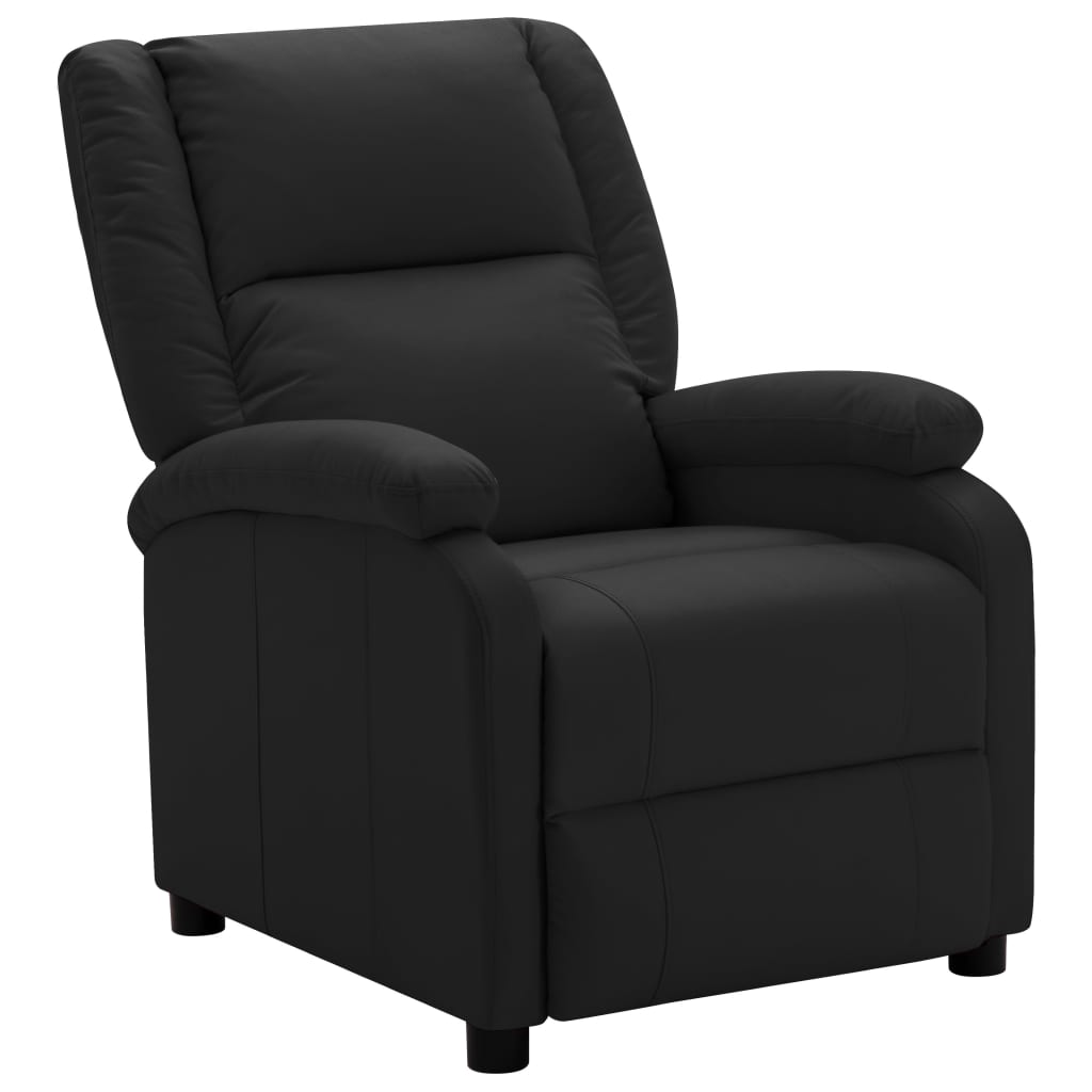 Recliner Faux Leather Black 322436