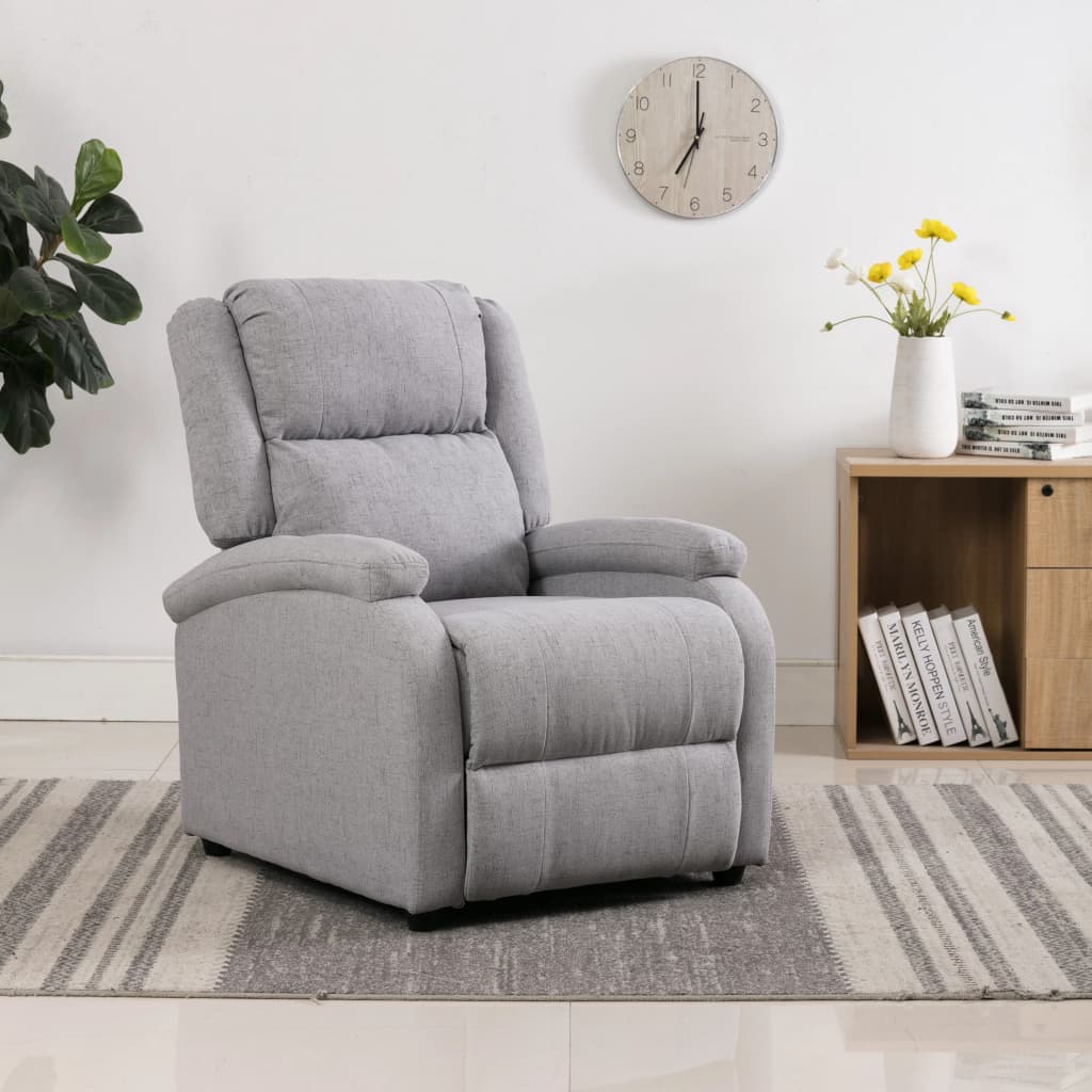 Tv Recliner Chair Light Gray Fabric Grey 322460