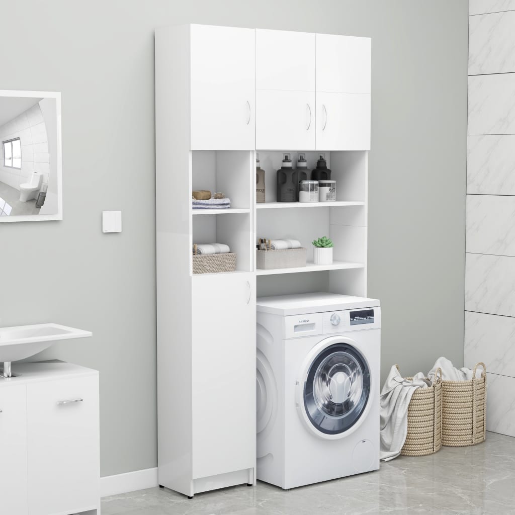 Washing Machine Cabinet Set White 3055636