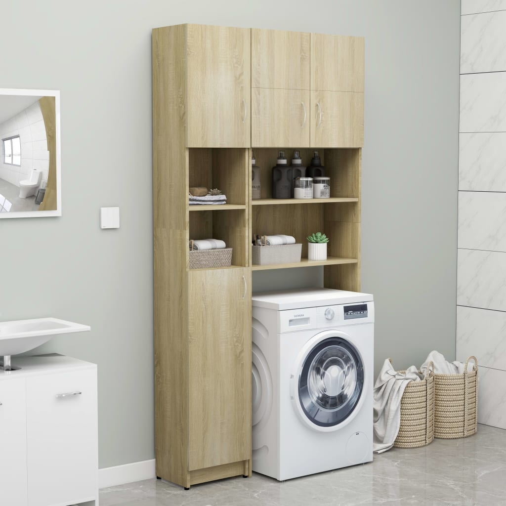 Washing Machine Cabinet Set White 3055636