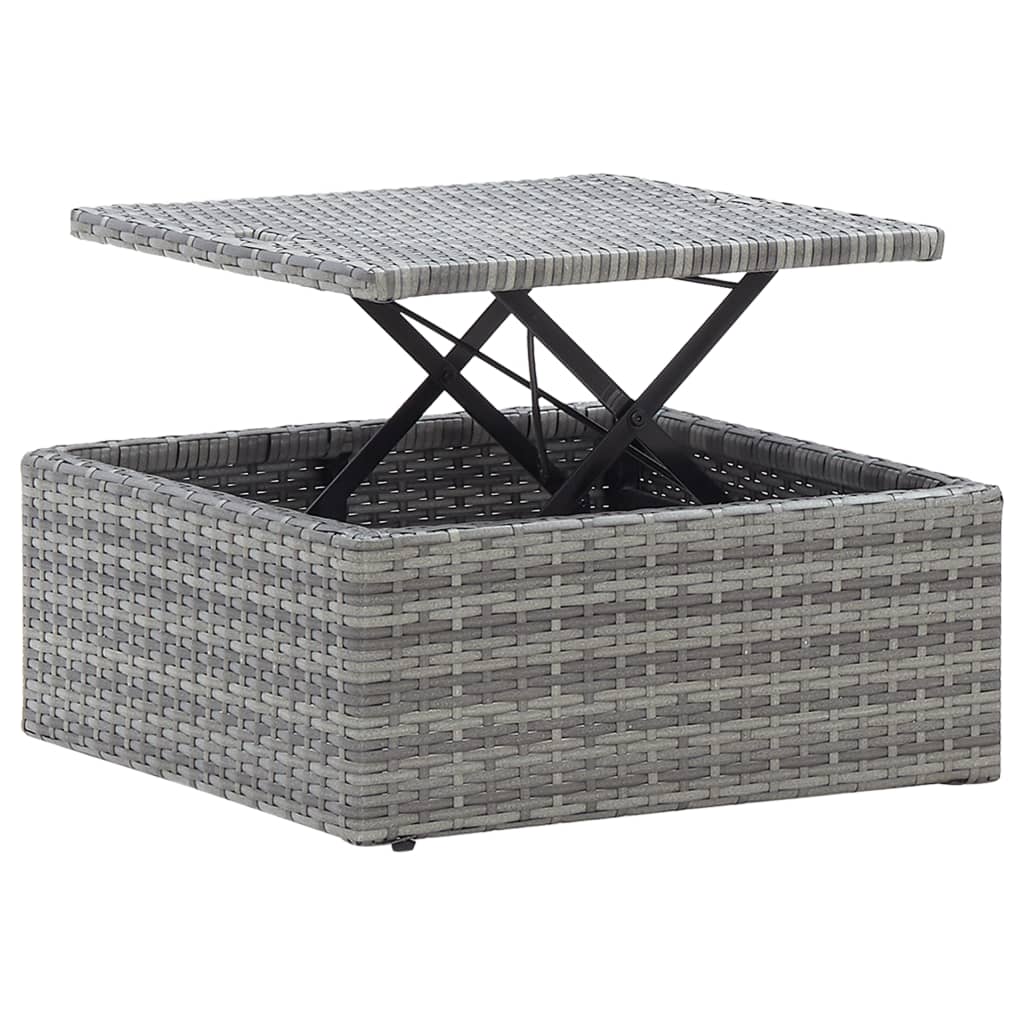 Patio Lounge Bed With Canopy Poly Rattan Gray Grey 310080