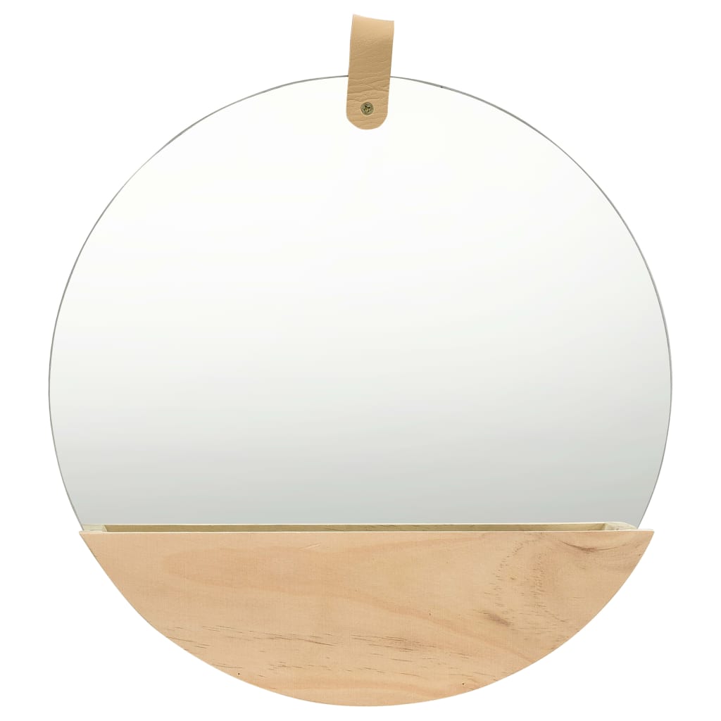 Wall Mirror Solid Pine Brown 322801