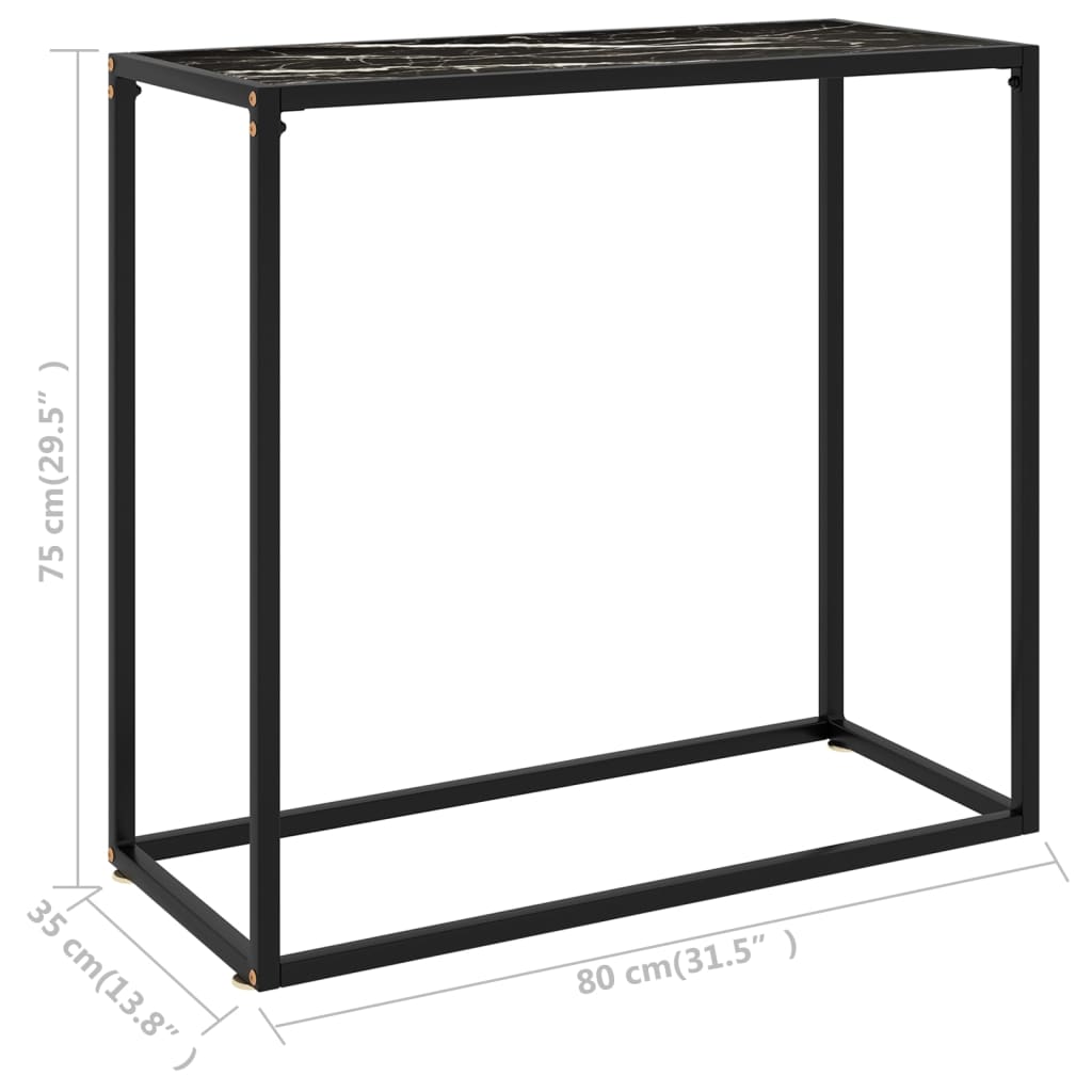 Console Tempered Glass Black 322810