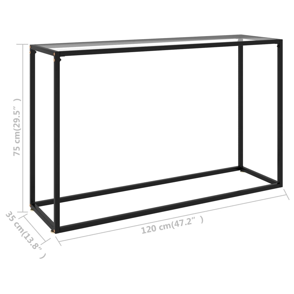 Console Tempered Glass Black 322810