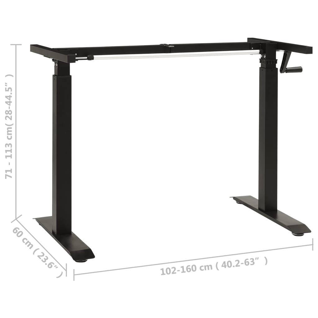 Manual Height Adjustable Standing Desk Frame Hand Cr 321718
