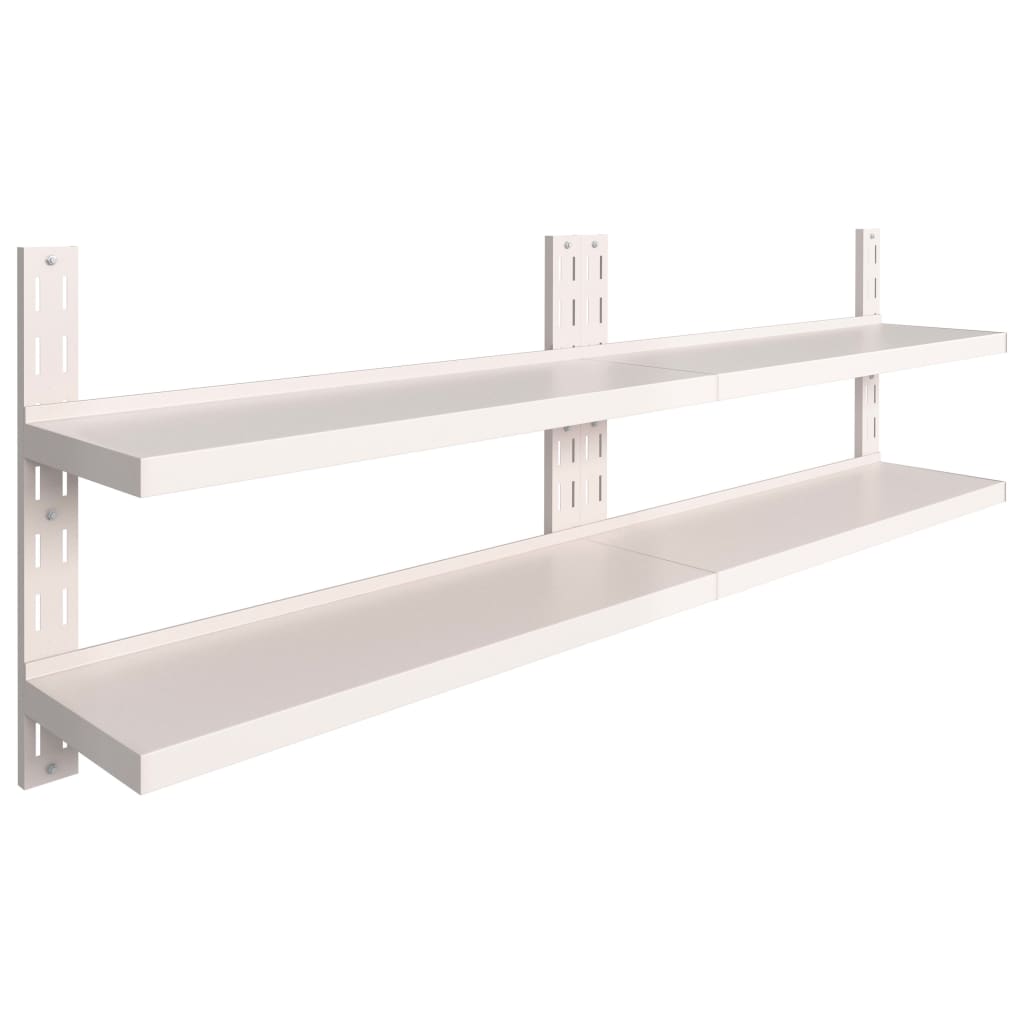 Tier Floating Wall Shelves Stainless Steel Grey 3055900