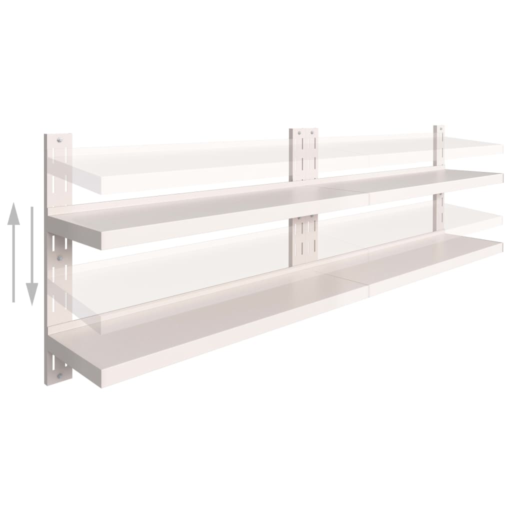 Tier Floating Wall Shelves Stainless Steel Grey 3055900