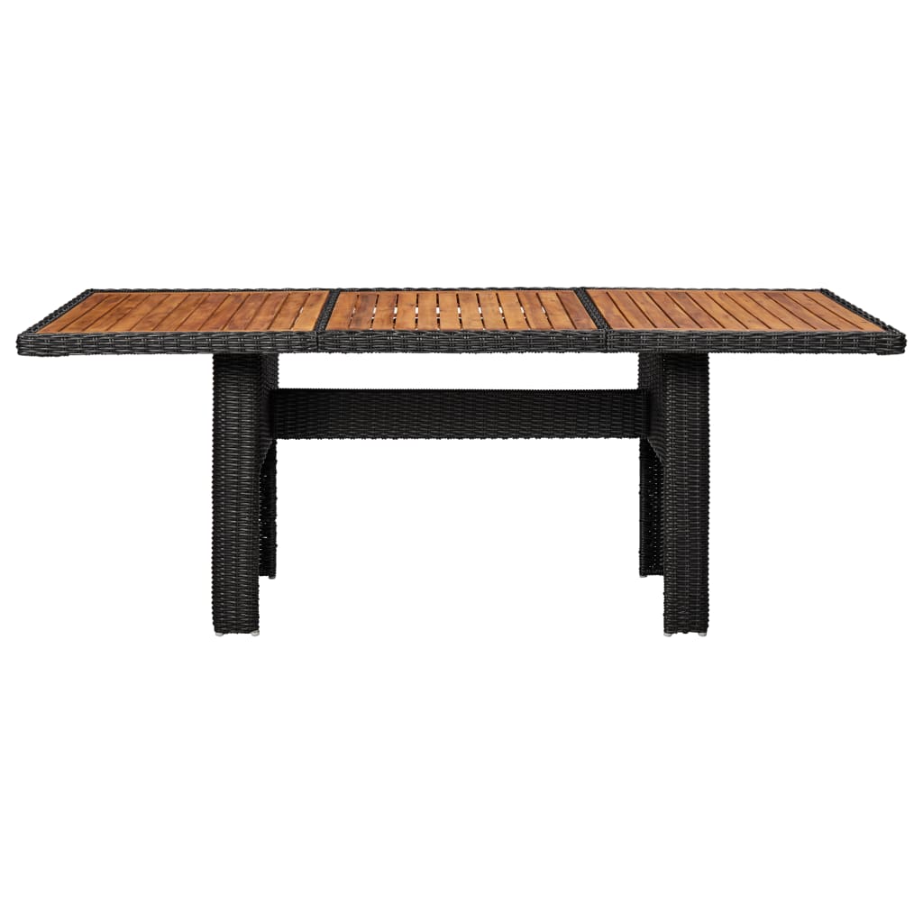 Patio Dining Table Glass And Poly Rattan Brown 310141