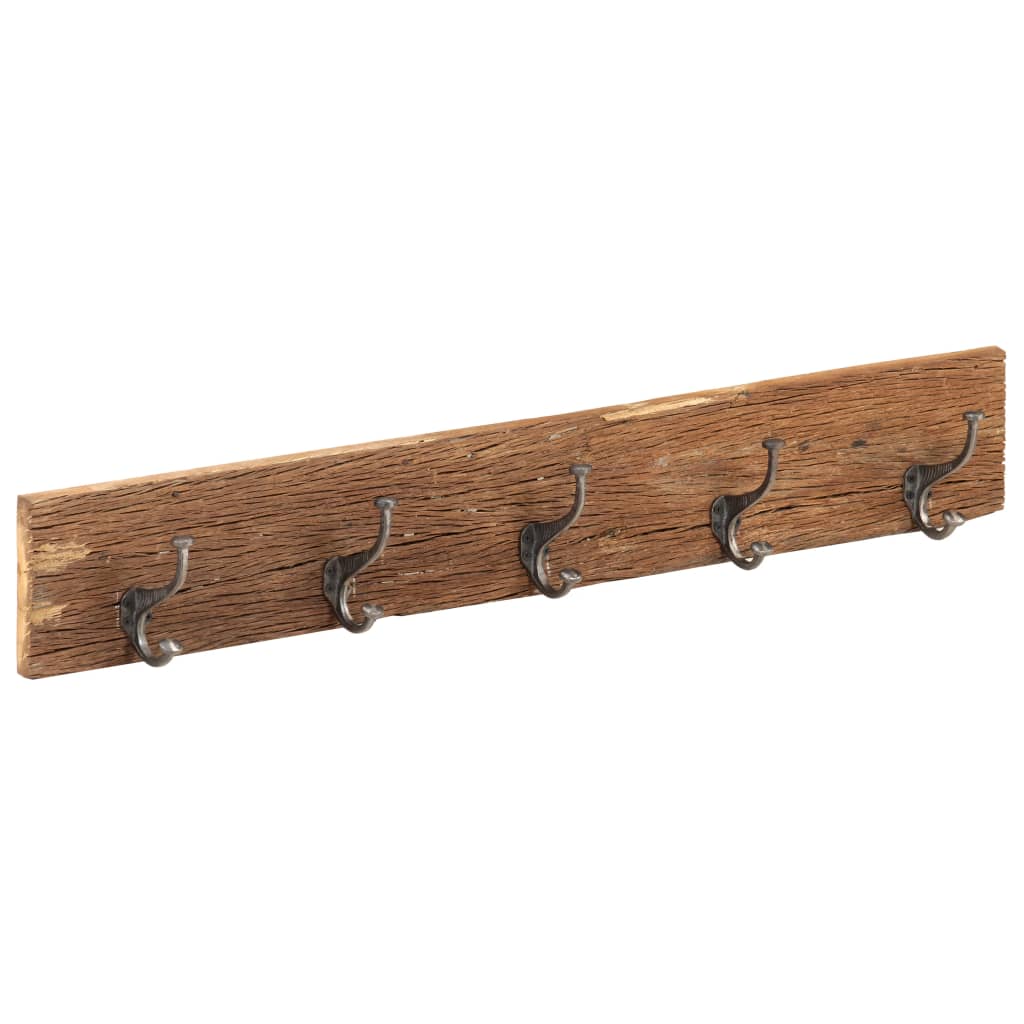Hall Hanger With Hooks Solid Reclaimed Wood Brown 321950