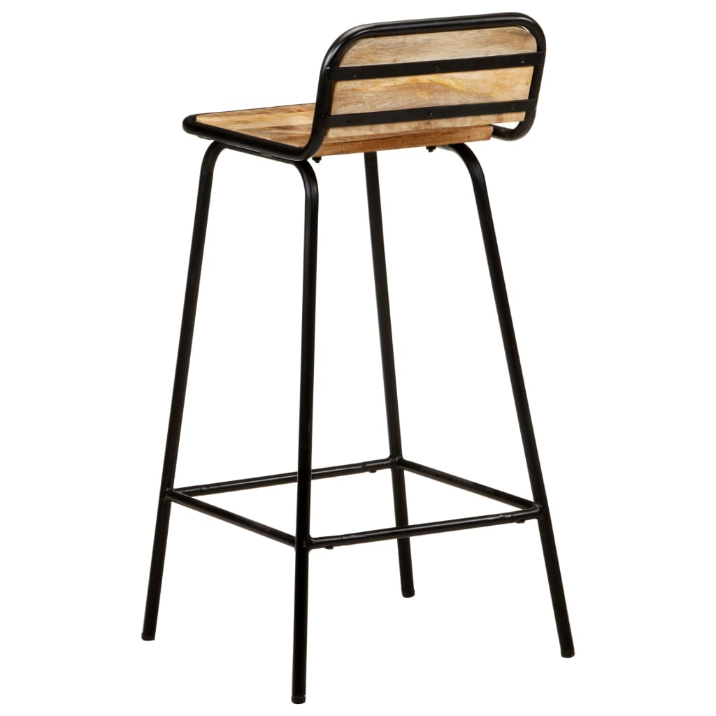 Bar Chairs Solid Mango Wood Brown 321953