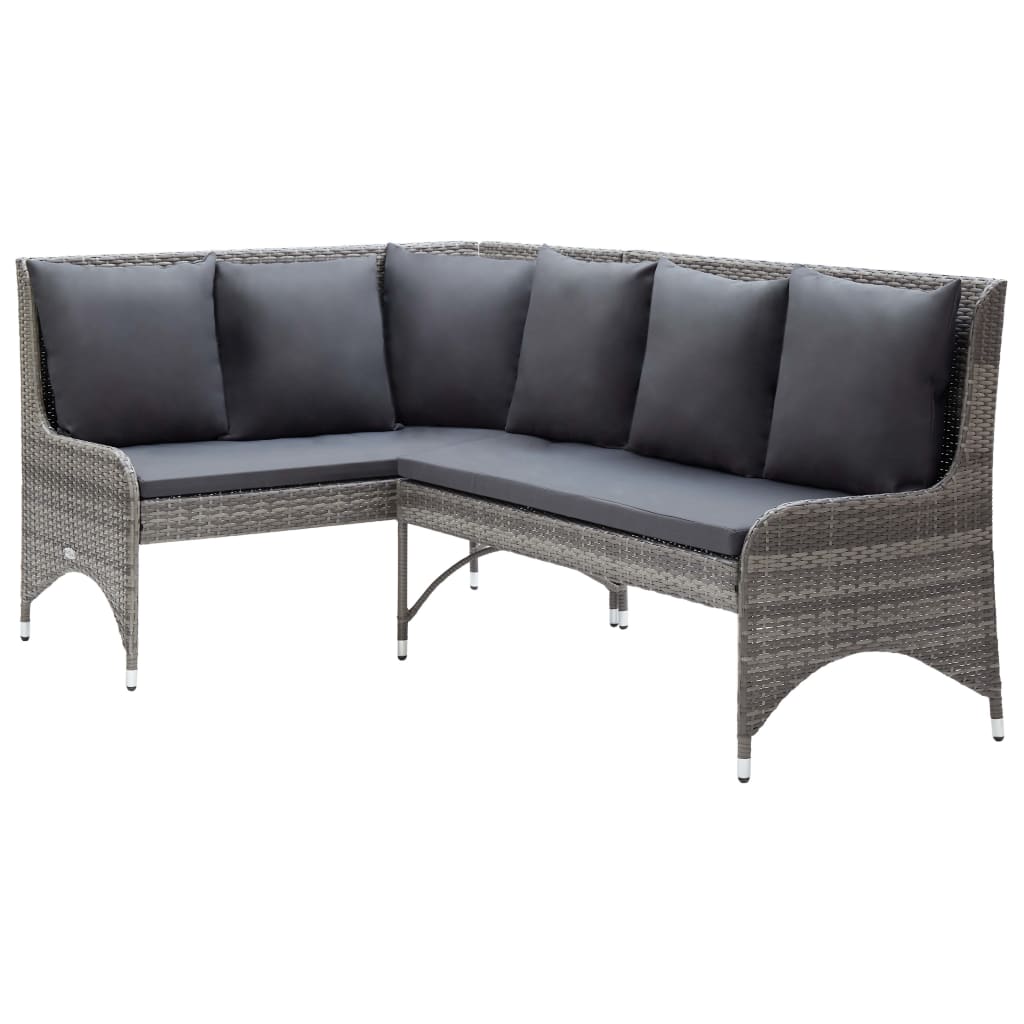 Single Patio Sofa With Cushions Poly Rattan Black 310220