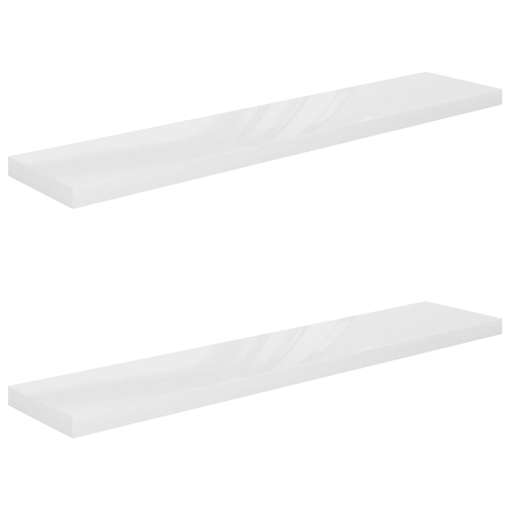 Floating Wall Shelves High Gloss Mdf White 323750