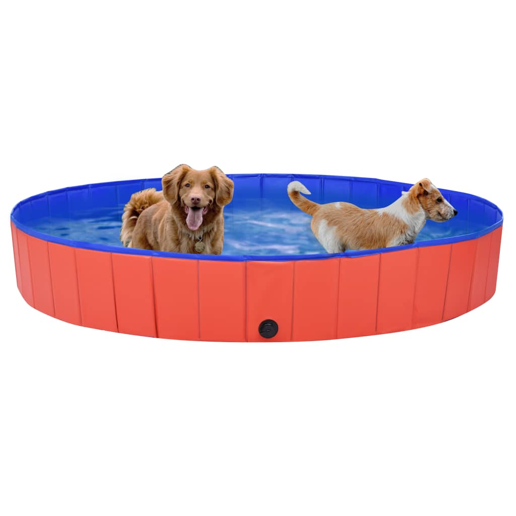 Foldable Dog Swimming Pool Pvc Red 92600