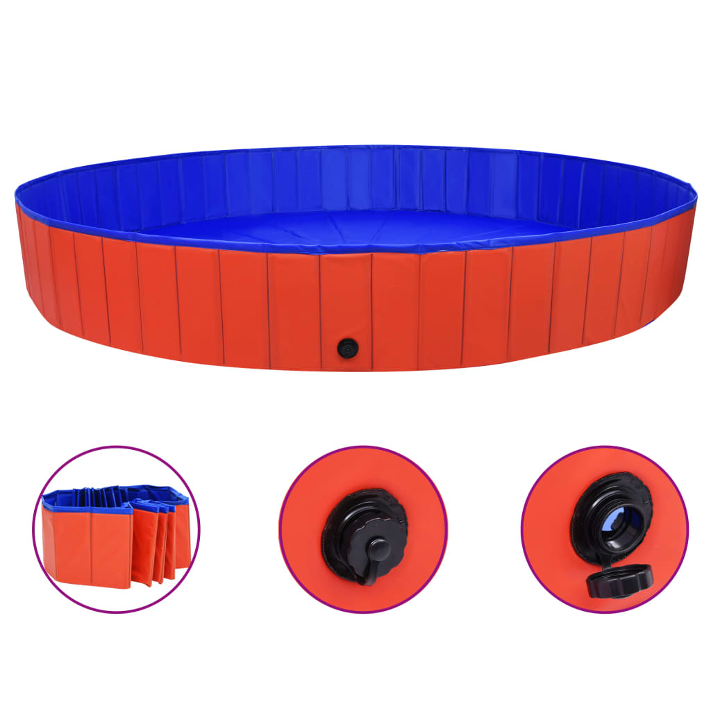 Foldable Dog Swimming Pool Pvc Red 92600