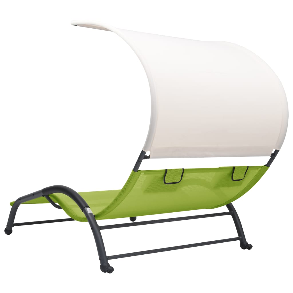 Sun Loungers With Table Aluminum Green 310540