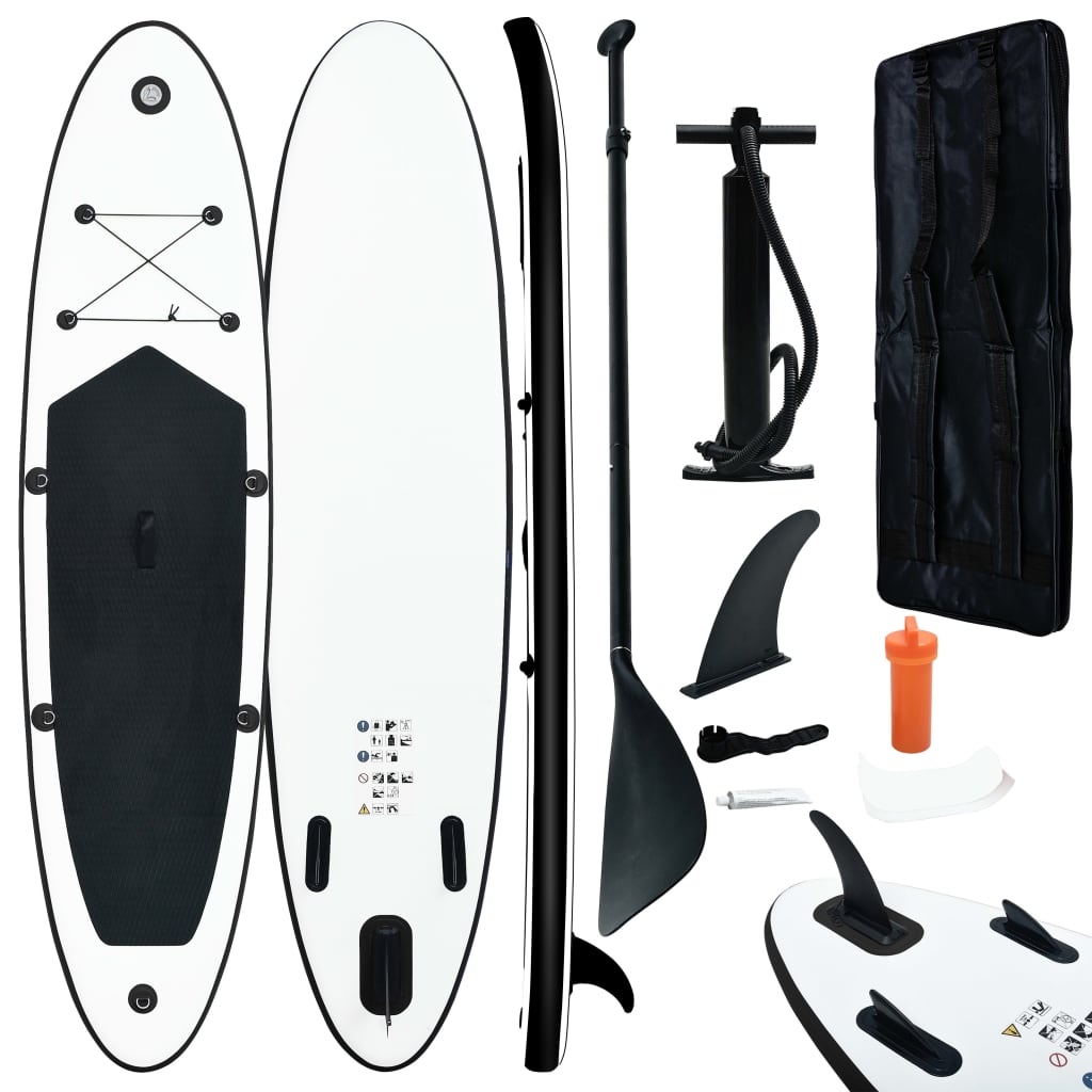 Inflatable Stand Up Paddle Board Set And White Black 92730