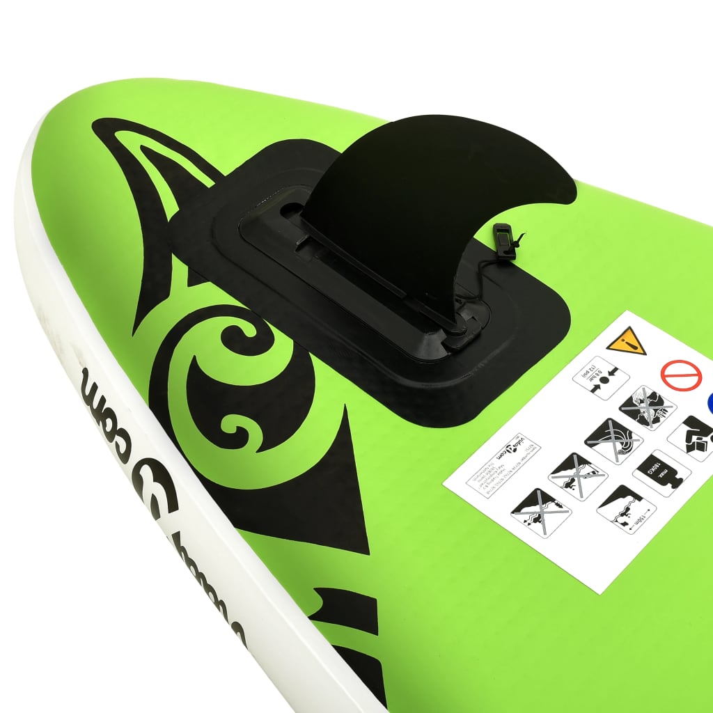 Inflatable Stand Up Paddleboard Set Green 92740