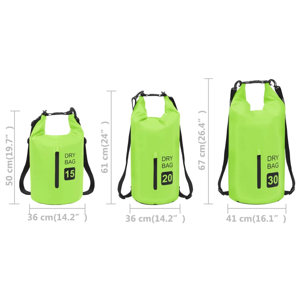 Dry Bag With Zipper Gal Pvc Green 92776