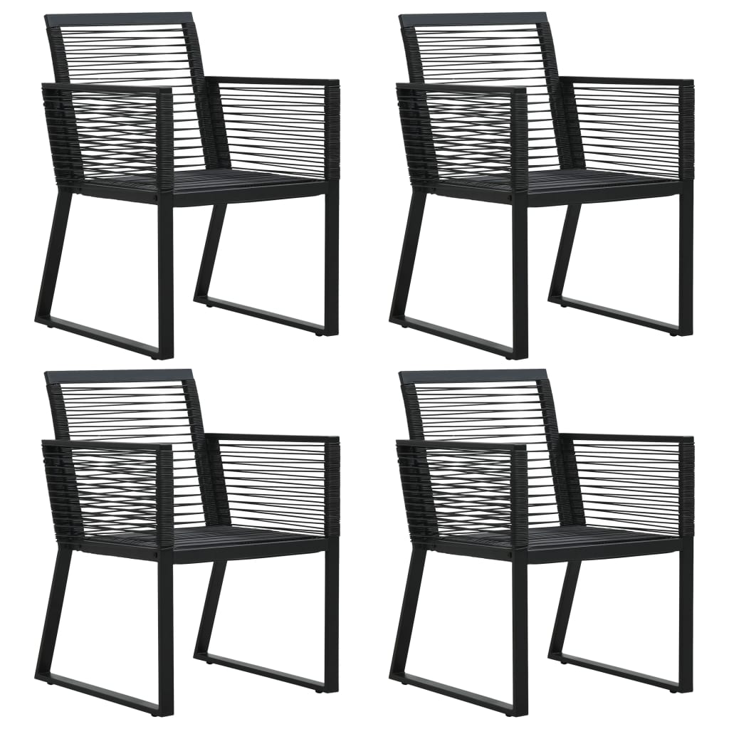 Patio Chairs Rope Rattan Black 312160