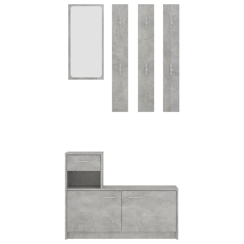 Hallway Furniture Set Concrete Gray Grey 3056490