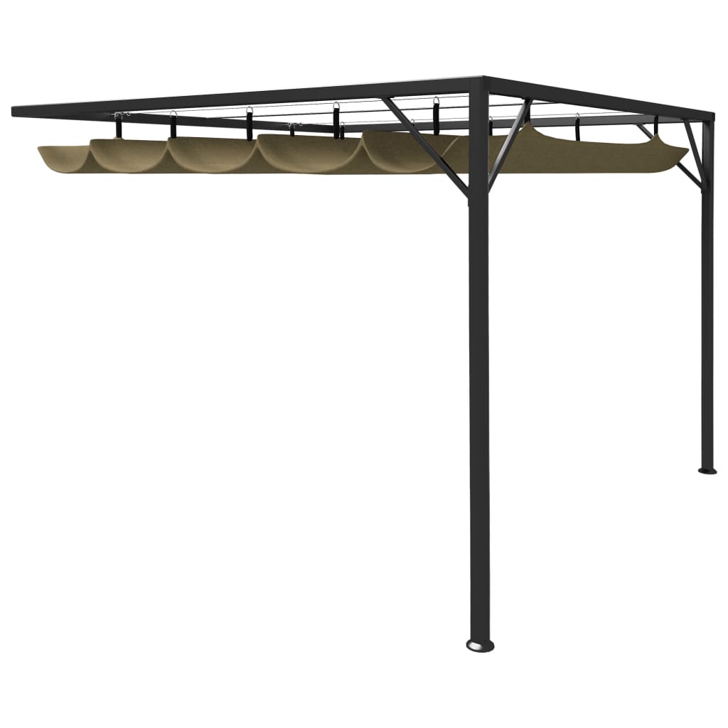 Garden Gazebo With Retractable Roof G M Taupe 312220
