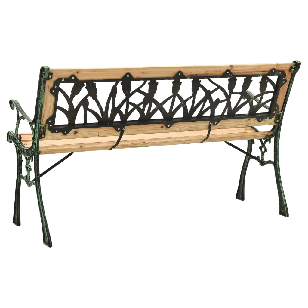 Patio Bench Cast Iron And Solid Fir Brown 312031