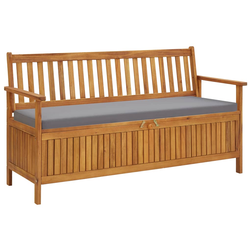 Patio Bench With Cushions Solid Acacia Wood Brown 310270