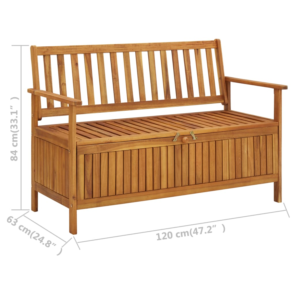 Patio Bench With Cushions Solid Acacia Wood Brown 310270