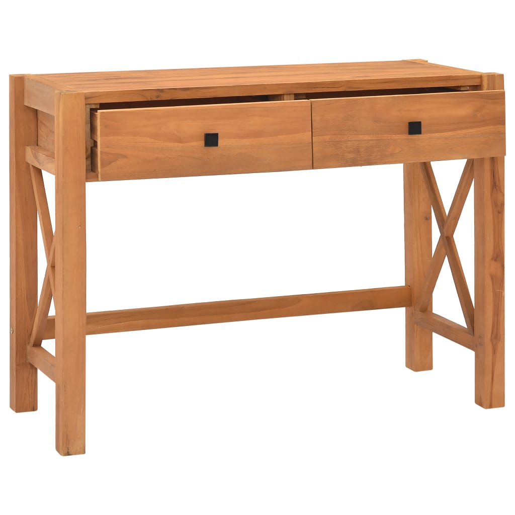 Desk With Drawers Recycled Teak Wood Brown 325264