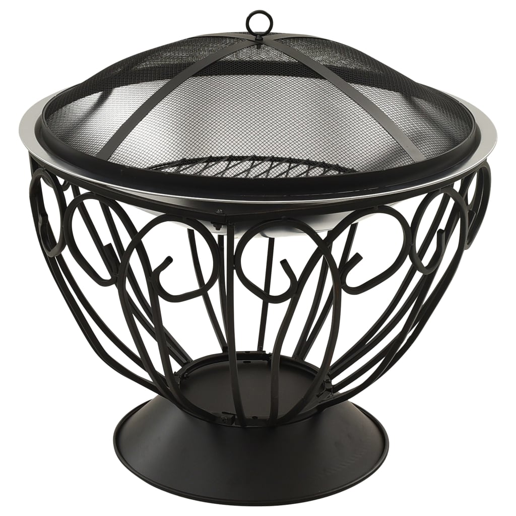 In Fire Pit And Bbq With Poker Stainless Steel Silve 313360