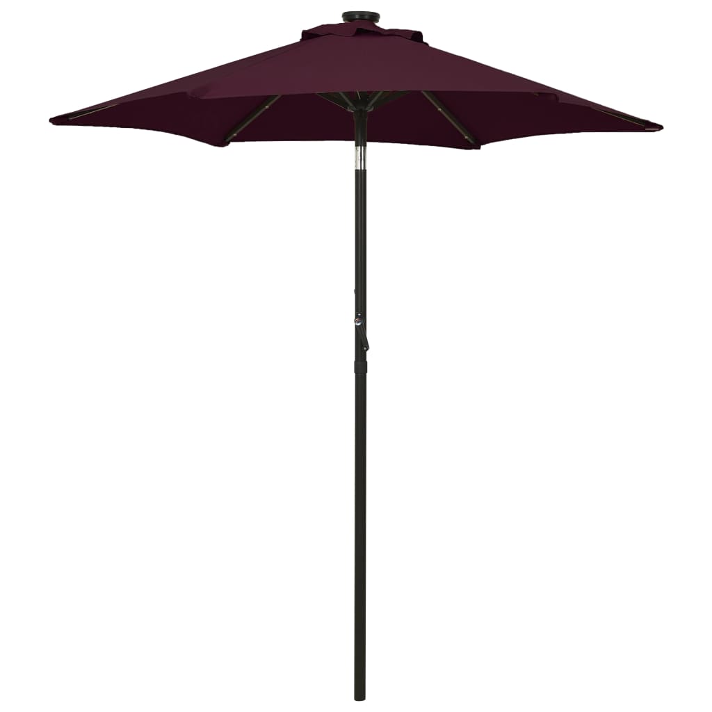 Parasol With Led Lights Aluminum Taupe 313560