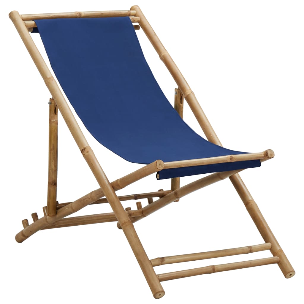 Deck Chair Bamboo And Canvas Dark Gray Grey 313018