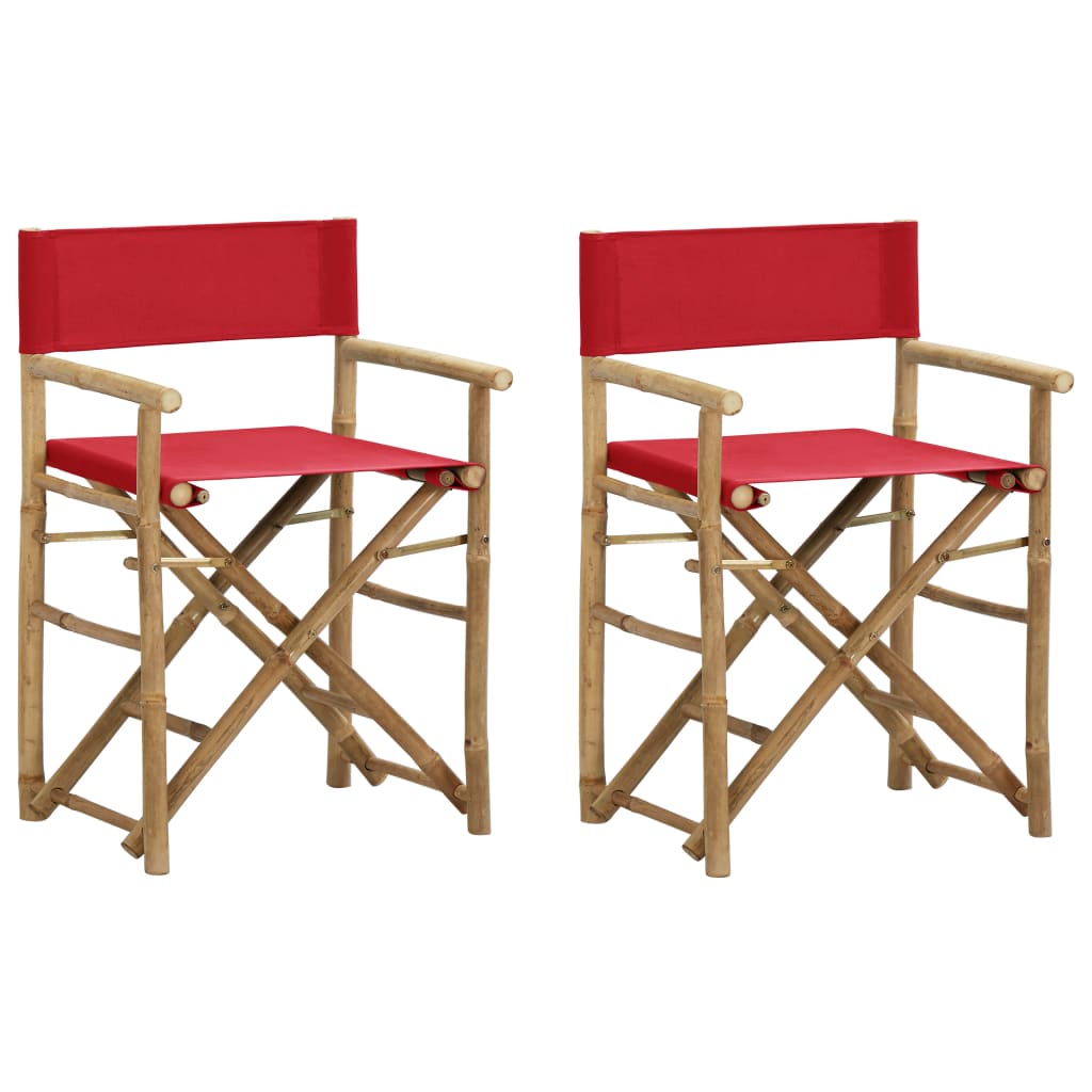 Folding Directors Chairs Bamboo And Fabric Blue 313030