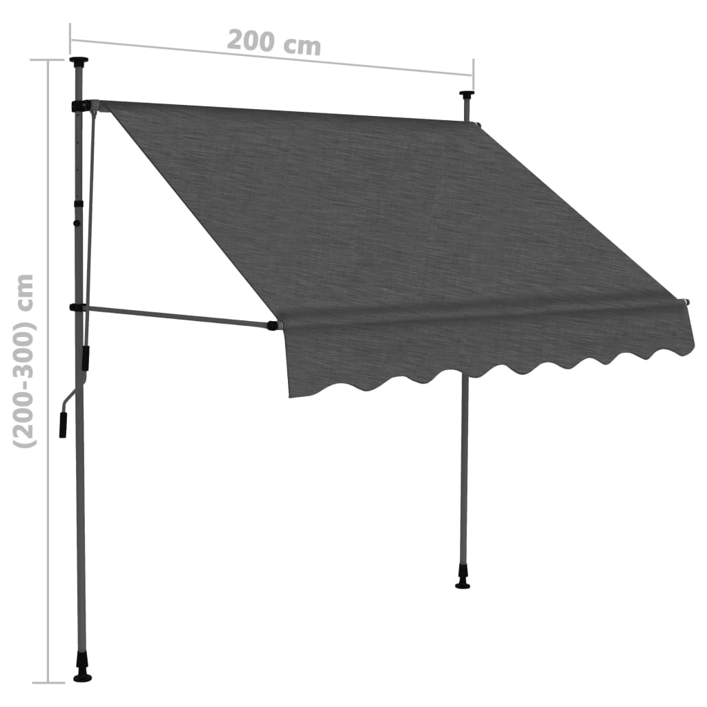 Manual Retractable Awning With Led Cream 148095