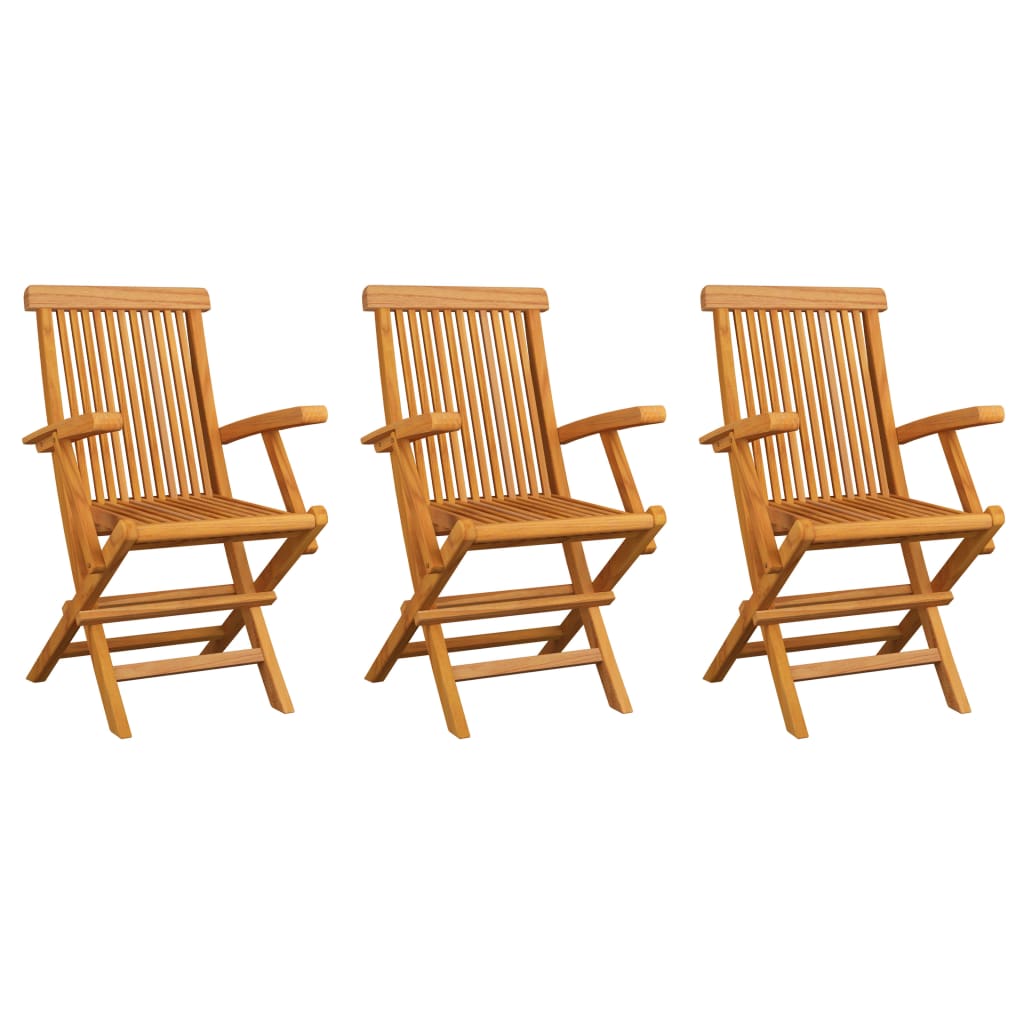 Patio Chairs Solid Teak Wood Brown 312277