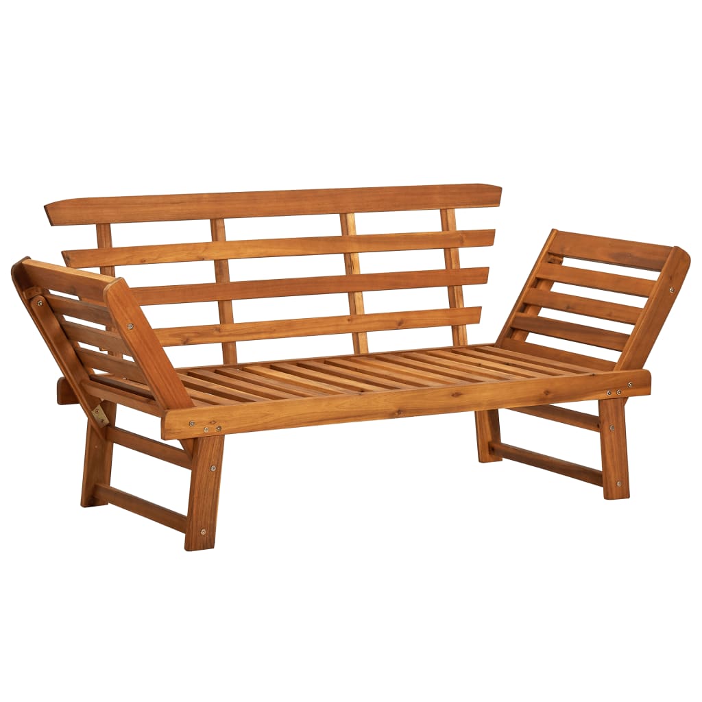 Patio Bench With Cushions In Solid Acacia Wood Brown 312120