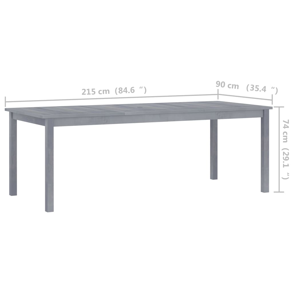 Patio Dining Table Solid Acacia Wood Grey 312122