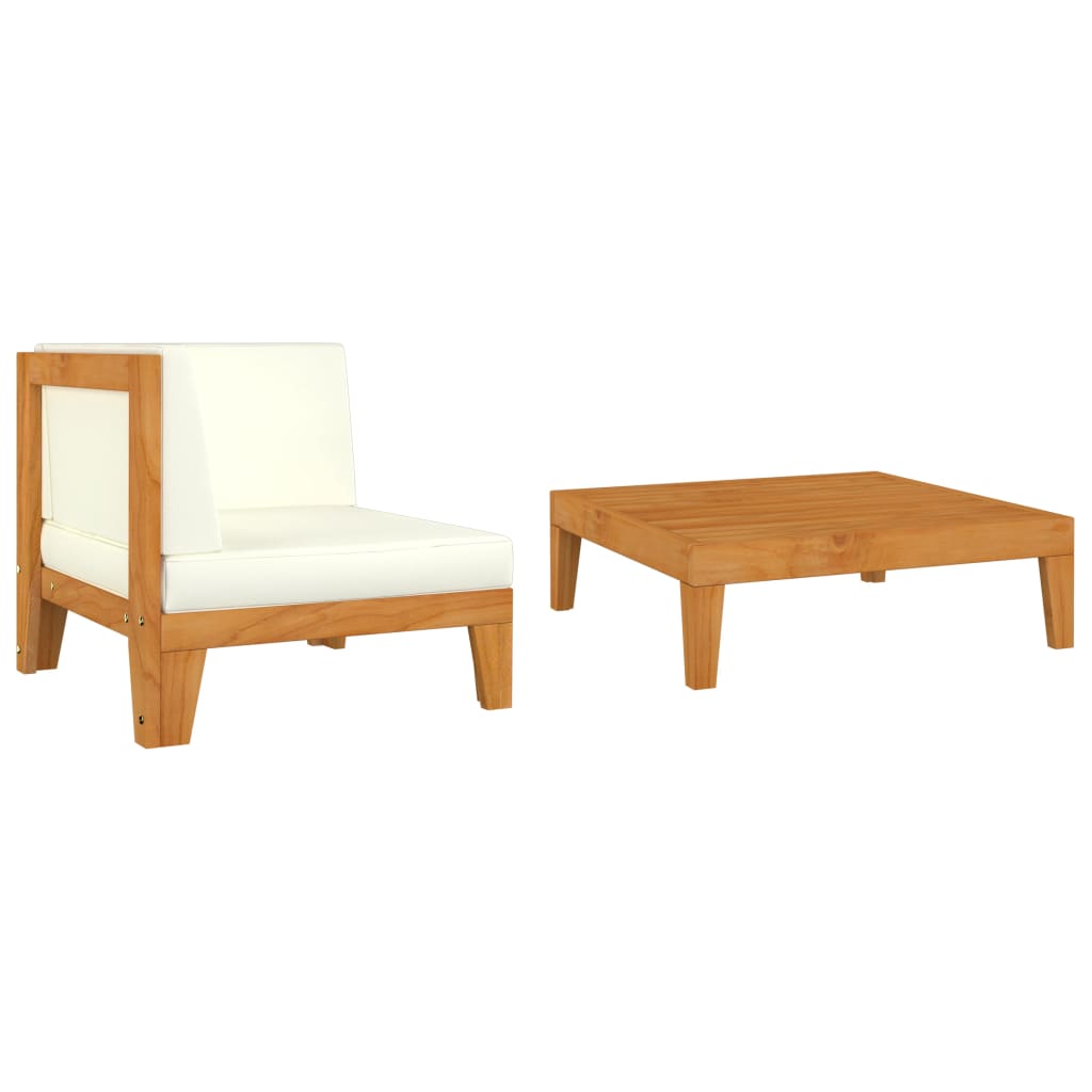 Patio Lounge Set With Cushions Solid Acacia Wood Bro 312146