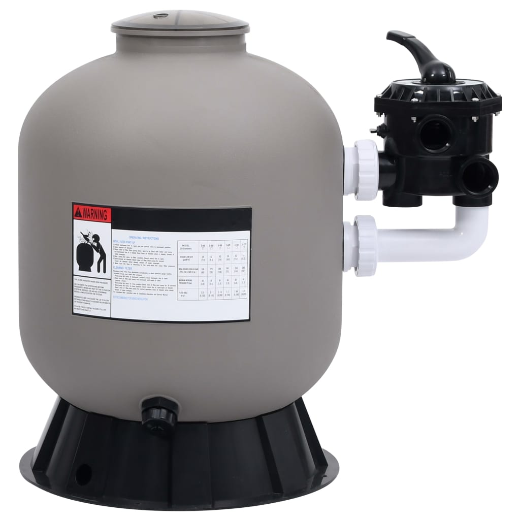 Pool Sand Filter With Side Mount Way Valve Gray 313990