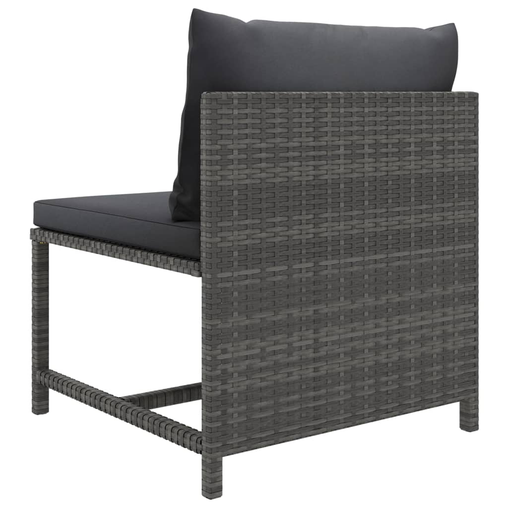 Patio Sofa Set With Cushions Gray Poly Rattan Grey 313500