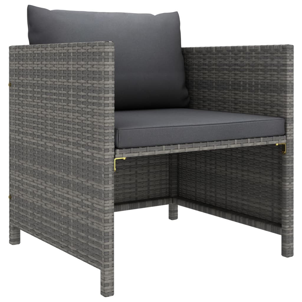 Patio Sofa Set With Cushions Gray Poly Rattan Grey 313500