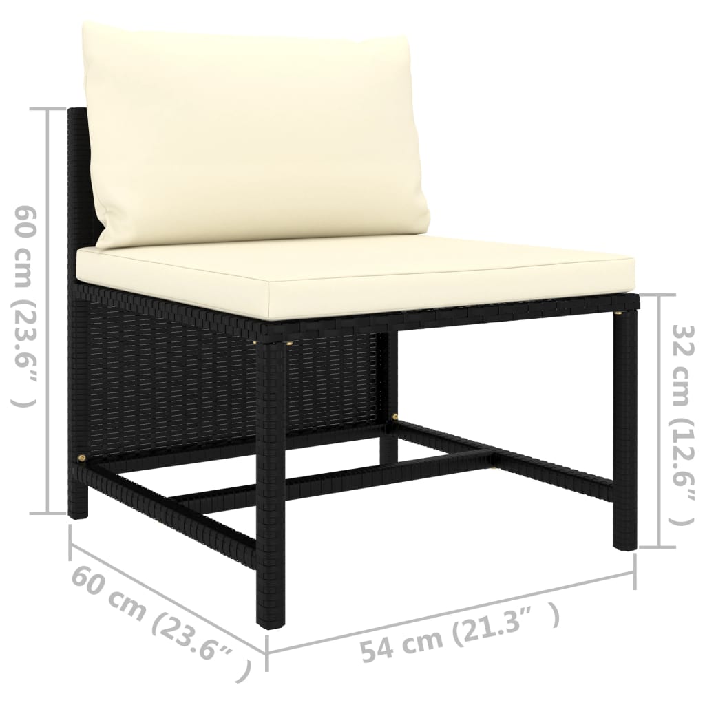 Sectional Corner Sofa With Cushions Poly Rattan Blac 313507