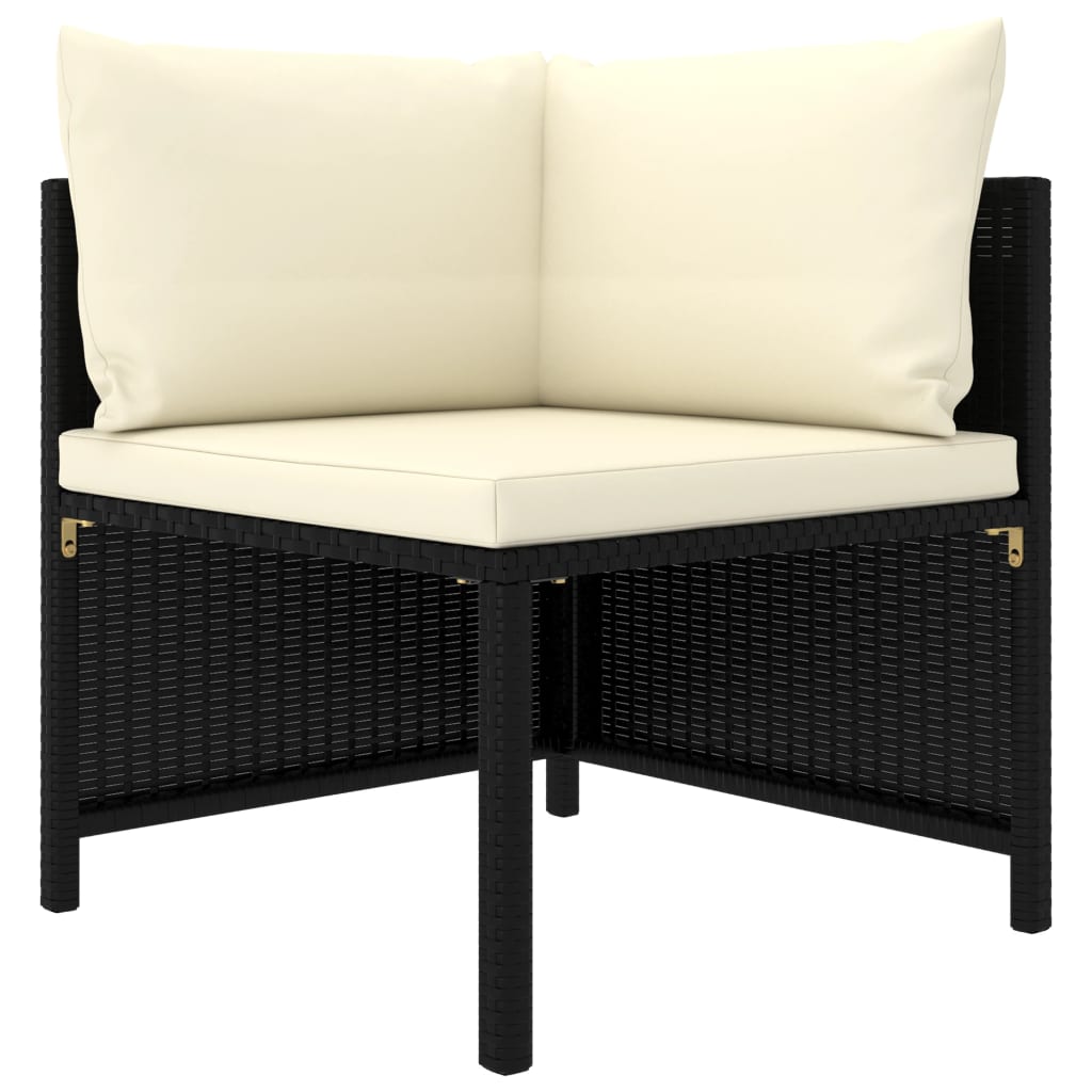 Patio Sofa Set With Cushions Poly Rattan Black 313520